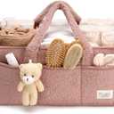 PeraBella Baby Diaper Caddy Organizer with Handle, Boy & Girl Shower Gift Basket, Portable Diaper Storage Basket Bin for Wipes, Newborn Baby Essentials Registry Search Must Haves, Car Caddy Organizer