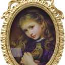 Bitray Vintage Picture Frame, 5 x 7 Inch Oval Bowknot Photo Frames with Glass Front, Home Decor for Wall Haning or Tabletop Display