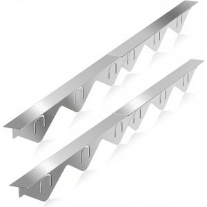 Stove Gap Covers Stainless Steel 2 Packs, 13.8"-27.5" Retractable Range Gap Cover, Heat-Resistant Stove Gap Filler, Cooktop Trim Kit, Stove Guard for Even Surface - Silver