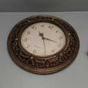 Plastic Silent Wall Clock, 13 Inch Vintage Large Wall Clocks, Battery Operated Round Bathroom Clock, Non-Ticking Decorative Retro Analog Clocks for Living Room, Office, Kitchen, School (12.9 Inch)