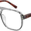 FEISEDY Retro Aviator Reading Glasses Women Men Blue Light Blocking Reader Plastic Lightweight Frame B0071 +1.50