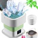 Portable Washing Machine, 16L Mini Laundry Washer with 3 Modes Cleaning for Underwear, Baby Clothes,Shirt,Small Delicates.Foldable Washer and Dryer Combo for Apartment,Home,Hotel,Camping,RV(Green)