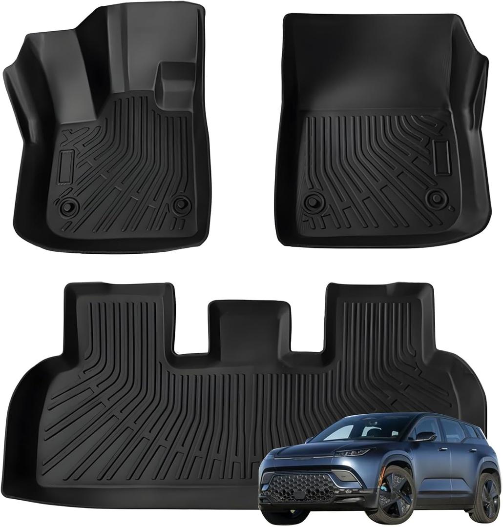Priprilod Floor Mats Fit for Fisker Ocean 2023-2024 4-Door | All Weather Protector TPE Floor Liners Custom Fit Car Mats Non-Slip
