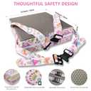 Toddler Booster Seat for Dining Table,4 Inches Washable Double Safer Straps Non-Slip Bottom Booster Seat for Kids, Portable Travel High Density Sponge Detachable Increasing Cushion for Child