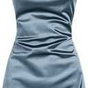 ZAFUL Women's Satin Sleeveless Spaghetti Strap Mini Dress Sexy Slip Cowl Neck Silky Cocktail Party Dresses Small