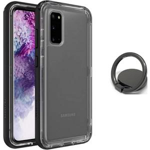 LifeProof Next Series Case for Samsung Galaxy S20 (Not for The Plus Model) & Phone Ring Holder Kickstand - Bundle - Black Crystal
