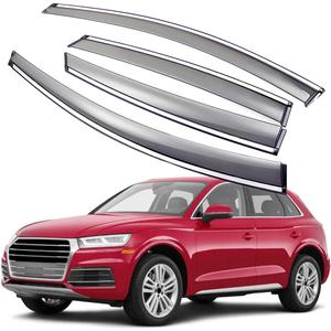 Window Visors Rain Guards Compatible with Audi Q5 2018-2024 | Wind Deflectors, Sun Shield Visors, Tape-On, Set of 4 (Not for Q5 Sportback)