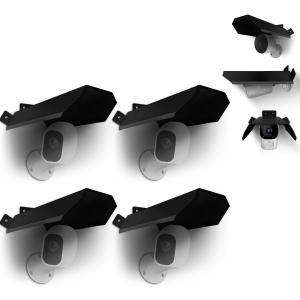OOSSXX Universal Security Camera Sun Rain Cover Shield for Surveillance Protective Roof for Dome/Bullet Outdoor Camera (Black 4 Packs)