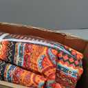 BEDIFANY Cotton King Size Quilt Set - Boho Lightweight King Bedspread - Colorful Orange Reversible Coverlets Quilt Bedding Sets - Oversized King Quilt Set for Bed Decorations for All Seasons, 3 Pieces (King (98 * 106 in))