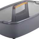 Casabella Plastic Multipurpose Cleaning Storage Caddy with Handle, 1.85 Gallon, Gray and Orange