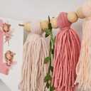 ZAIBIANHAO Fairy High Chair Banner - Mushroom Wildflower Highchair Banner,Yarn Tassel Fairy First Birthday Decoration,Cake Smash Flower Garland Party Supplies