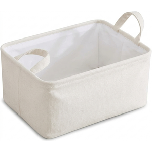 Collapsible Storage Bin with Handles, Durable Fabric Organizer for Closet, Bedroom, Living Room