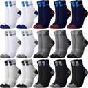 Bencailor 15 Pairs Men's Crew Socks Breathable Athletic Comfort Lightweight Sport Socks for Men (White, Black, Blue, Gray)(5-9)