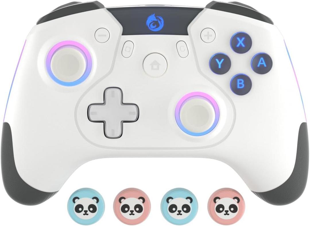 Iesooy Switch Controller, Wireless Switch Pro Controllers for Switch/Switch Lite/Switch OLED/Steam deck, Switch Remote Gamepad with 7-LED Colors/Wake-up/ Light6-Axis Gyro/Dual Motor/Turbo