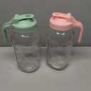 2 Pack - 64oz Glass Breast Milk Pitcher with Lid & Spout, Leakproof Mason Jar Breastmilk Pitcher - Wide Mouth, Airtight 2 Quart Water Jug for Milk Storage, Breastmilk, Sun Tea, Iced Coffee, Juice