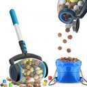 Zozen Nut Gatherer, Acorn Picker Upper, Pecan Picker Upper - Side Opening Dump, Apply to Acorns, Pecans, Buckeyes, Hickory Nuts, Nerf Balls, Golf Balls, Objects Size 3/8'' to 1''; 1 Gallon (Blue)