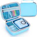 Phetium Kids Instant Print Camera Case Compatible with ETIKEZ/ESOXOFFORE/Cimizi/DUDUDRAGON/Dylanto Instant Cameras for Kids, Storage Organizer Bag for Refill Print Paper Rolls(Box Only)-Light Blue