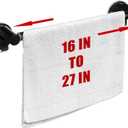 Adjustable 16-27" Suction Cup Towel Bar Extendable Suction Cup Towel Rack Holder Bathroom Stainless Steel for Glass Shower Door(Black)