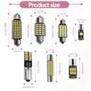 42PCS Interior Car LED Dome Light, Car Map Dome Trunk Cargo Door Courtesy License Plate Light 28mm 31mm 36mm 41mm T5 T10 6000K White Replacement Bulbs LED Bulb Kit - White