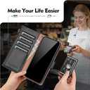 Compatible with Samsung Galaxy Note 20 Ultra 5G Wallet Case with Card Holder RFID Blocking Zipper PU Leather Phone Case Flip Protective Cover Wrist Strap Credit Card Slots Men Women,Black