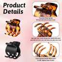 8Pcs Hair Clips Medium, 1.37 Inch Medium Claw Clips for Women Double Row Teeth No-Slip Grip Jaw Clip Plastic Jaw Clamps for Thin Fine Hair, Black Amber