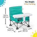 Pop 'N Sit Portable Booster, Indoor/Outdoor Use, Floor Seat with Feeding Tray, Teal, 6 Mos - 3 Yrs (1 Count (Pack of 1))