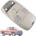 Overhead Console Dome Map Led Reading Light Lamp Compatible with 1999 2000 2001 Dodge Ram 1500 2500 3500, 2002 Ram 2500 3500,Cab Lights Sunglasses Storage, Replaces SN96TL2AA (Transparent lid)