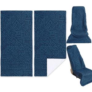 2 Pack Car Seat Towel Covers Athletic Running Towel Performance Microfiber Post Workout Sweat Washable Cover Non Slip for Car Outdoor Sport Activities 63 x 31.5 Inches (Blue Aztec)