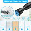 MEXAU 2PCS Small Tension Curtain Rod 11 to 19 Inch,Black Short Curtain Rods No Drilling,Loaded Expandable Spring Curtain Rods for Kitchen,Closet,Cupboard,Door,Bookshelf