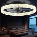 LUDOMIDE Ceiling Fans with Lights, Low Profile Ceiling Fan with Remote, 20” Modern Reversible Flush Mount Ceiling Fan, 3 Colors Temperature Dimmable for Bedroom