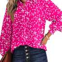 Dokotoo Women's Casual V Neck Allover Floral Print Long Sleeve Chiffon Button Down Blouses Bohemian Top Shirts (XX-Large)