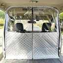 Car Divider Isolation Curtain Air-Conditioning Privacy Sun Protection and Heat Insulation Curtain Kits with Transparent Panel and Zipper for Fo/rd Tran/sit Custom Camper Van RV