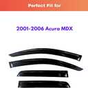 KPY Rain Guards Fit for 2001-2006 Acura MDX, Out-Channel Window Visors Vent Wind Deflectors 4PC, Car Accessories for 01-06 Acura MDX