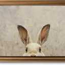 Gold Framed Wall Art Vintage Easter Bunny Canvas Art Easter Wall Decor Farmhouse Picture Neutral Rabbit Prints Rustic Paintings Country Artwork for Bedroom Bathroom Living Room 12x16 Inch
