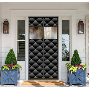Veanusiver Magnetic Thermal Insulated Door Curtain Detachable Visible Windows,Thicken Polyester Fiberfill & Durable Oxford Fabric,Hands Free Windproof Door Screen,Fits Door Size up to 36''x82''
