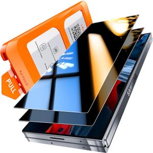 LK 3 in 1 Privacy for Samsung Galaxy Z Fold 6 Screen Protector, 2 Pack HD Tempered Glass Film + 1 Dust Free Installation Tool, Anti-Scratch No Dust No Bubbles Z Fold 6 Screen Protector