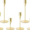 Gold Taper Candle Holders for Wedding Table Centerpiece,Tall Taper Candlestick Holders Bulk Set of 6,Metal Candle Stick Holder for Table or Mantel Centerpiece,Dinning,Festival,Party Home Decor