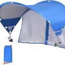 XL Universal Chair Canopy Umbrella, UPF 50+ Foldable Sun Shade Attachment with Adjustable Clamp, Fits Most Brands Beach, Camping, Lawn, Tanning, Zero Gravity, Lounge & Fishing Chairs (Royal Blue_1Pack)