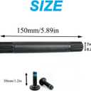 Cranks Parts BMX Crank axle CrMo 19mm 8T 150mm Long incl. 2 axle Bolts 8 Spline Spindle & Bolts for 19mm Bottom Bracket Black