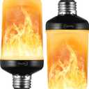 Flame Light Bulbs 4 Modes Flickering Light Bulbs E26 Bulb for Halloween Christmas Decorations Party Outdoor Indoor Home Decor (2 Pack)