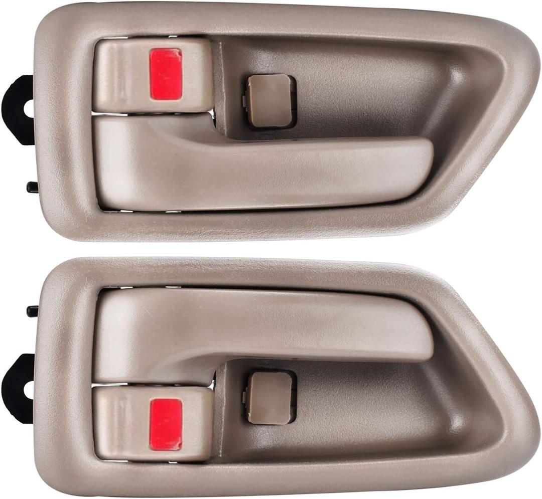 FAERSI 2Pcs Interior Door Handles, Front Rear Driver & Passenger Side Replacements for 1997 1998 1999 2000 2001 Toyota Camry, Replaces# 69206-AA010-E0, 69205-AA010-E0, Beige/Tan