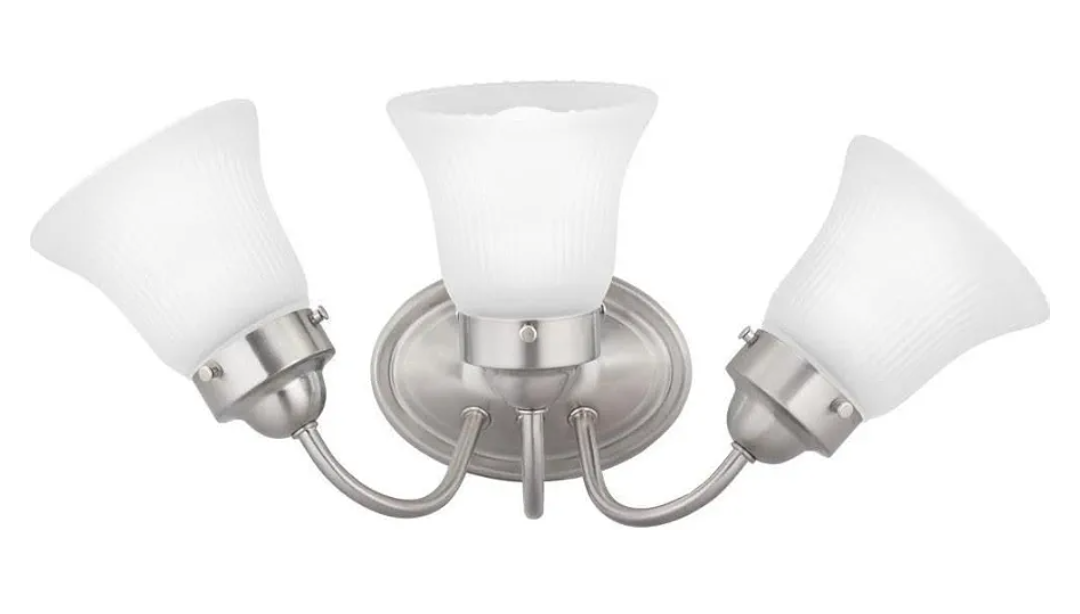 3 Light wall lamp Chrome Frosted glass 25-1/2W ×11" H x 8-3/4" E