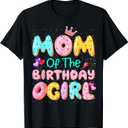 Mom Of The Birthday Girl Sweet Donut Matching Family Party T-Shirt L