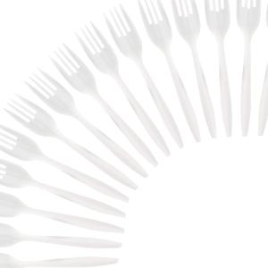 Cutlery 800 Mediumweight White Disposable Plastic Forks