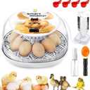 Egg Incubator with Automatic Egg Turning Control, Incubators for Hatching Eggs, Chicken, Ducks, Goose, Pigeon, Quail, Parrot Incubator for Farm, Lab, Science Classroom, Home (White)