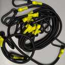 8 Pcs 24 Inch Heavy Duty Carabiner Bungee Cord Outdoor with 190 Lbs Max Break Strength, Black/Yellow Bungee Straps with Upgraded Carabiner Hooks for Luggage Rack, Cargo, Hand Carts, Bike, Camping, etc