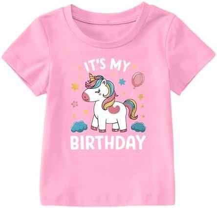 Maudiscn It's My Birthday Shirt for Toddler Girls 1st 2nd 3rd 4th 5th Girls Birthday Party Outfit Short Sleeve Gift Tshirt
