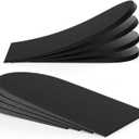 Adjustable Heel Lift Inserts for Shoes - Bukihome Orthopedic Shoe Lift for Uneven Legs 4 Layers Height Increase Insole for Heel Pain,Heel Spur,Achilles Tendonitis,Black,Large (Large (Pack of 2))