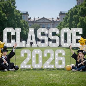 imprsv Class of 2026 Sign for Graduation Decorations 2026, 3FT Class of 2026 Large Light Up Numbers Letters for Graduation Signs, Grad Party Backdrop