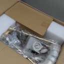 36" Gold Dining Room Light Fixture, No Assembly Required 6-Lights Kitchen Chandelier for Dining Room with White Fabric Shade, Chandelier Ceiling Light Fixture for Kitchen Island Bulb Not Included